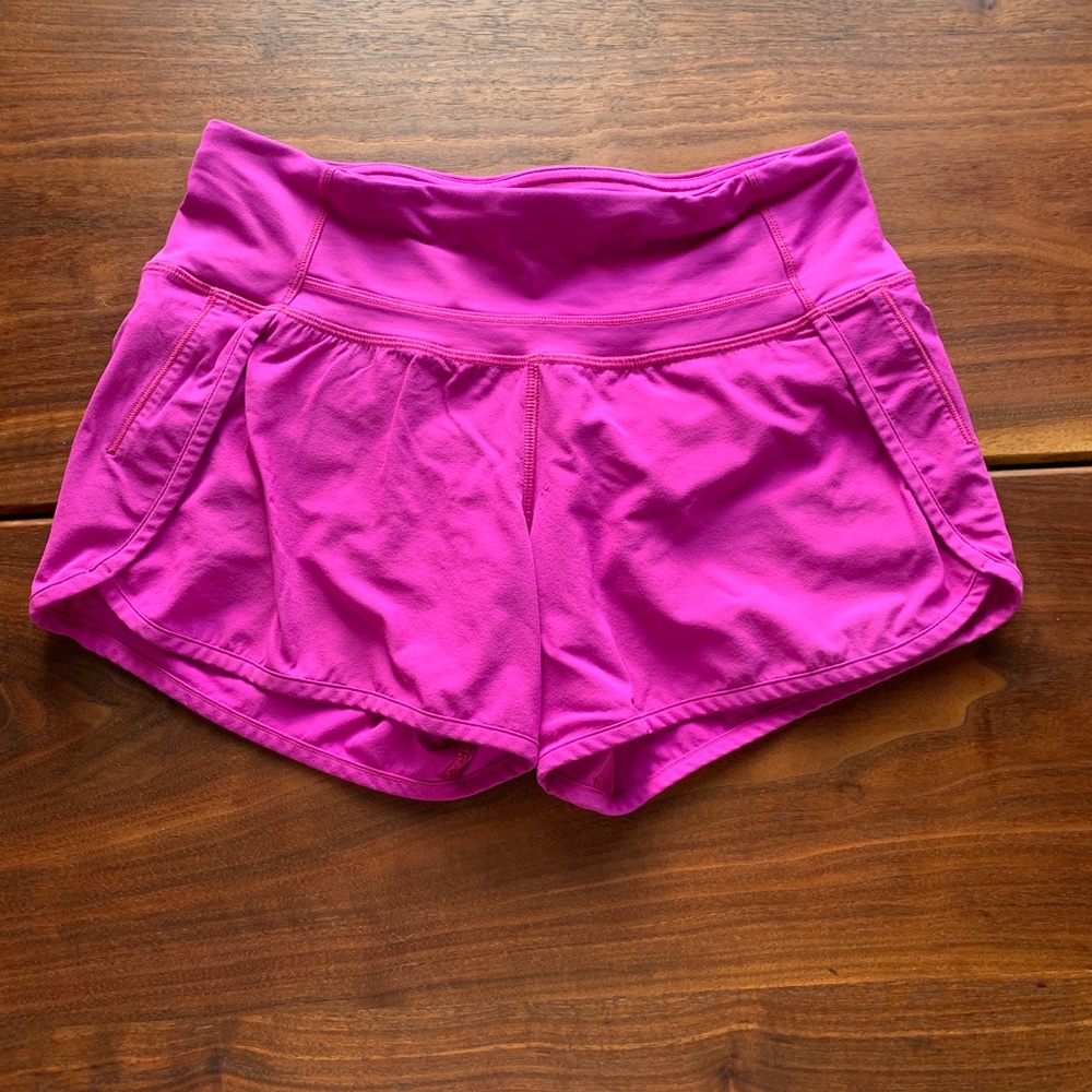 Hot pink lulu lemon running shorts